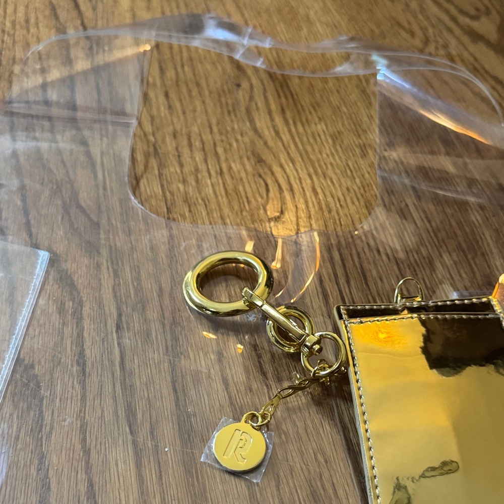 Paco Rabanne |Transparent Tote | Gold Keychain Wallet Accent - Picture 7 of 7